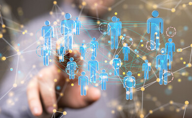 Global network. Blockchain. 3D illustration. Neural networks and artificial intelligence. Abstract