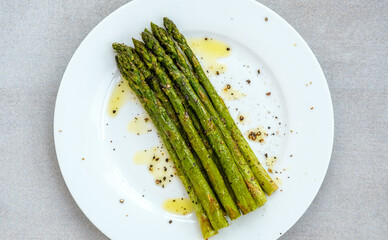 Bunch of cooked asparagus