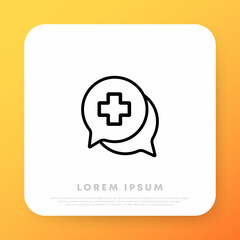 Obraz premium Online doctor consultation line icon. Health care concept. Medical online diagnostic. Vector line icon for Business and Advertising