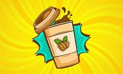 Coffee cup cartoon comic vector illustration © anggi wibisono