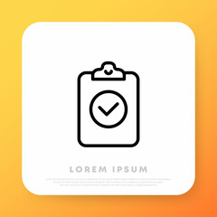Checklist icon. Work project plan. Business concept. Vector line icon for Business and Advertising
