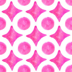 Abstract neon pink watercolor colorful geometric cement , tiles texture background banner panorama