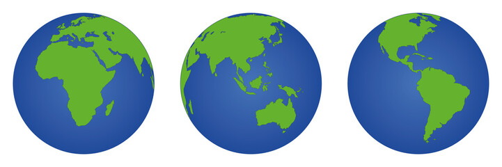 Earth globe icon set. Vector illustration