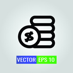 icon illustration of money On White Background - Single high quality outline black style for web design or mobile app.