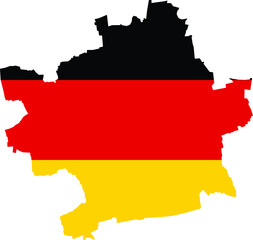 Obraz premium Simple flat blank vector flag map of the German regional capital city of ERFURT within the flag of GERMANY