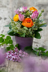 Colorful spring flower bouquet