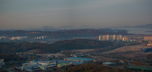 해질녁 문산의 절경