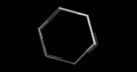 Image of white hexagon over black background