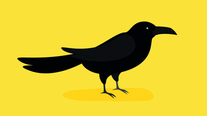 Silhouette of a crow looking ahead