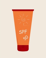 A tube of sunscreen. vector illustration