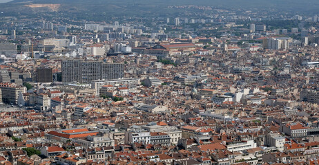 View over the city of Marseille from a hill