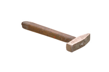 old hammer isolated on white background