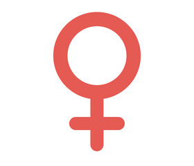 Female gender symbol. Vector flat illustration 