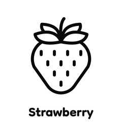 Strawberry linear icon, Vector, Illustration.