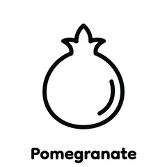Pomegranate linear icon, Vector, Illustration.