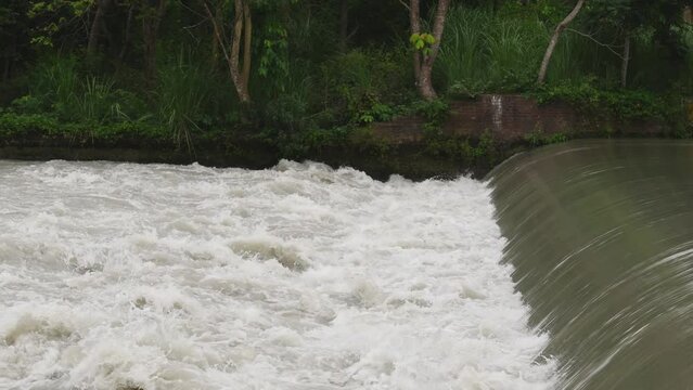river rapids and continuous fast flowing water in a sharda or sarda river canal in pilibhit tiger reserve national park bifurcation uttar pradesh india asia