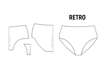 Retro panties for lady. Vector illustration image.