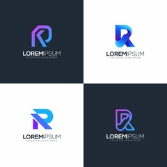 Modern letter R colorful gradient logo