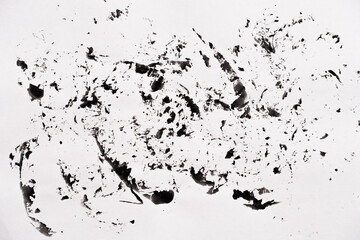 Abstract black white texture on white paper like a marble