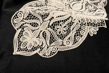 decorative lace on black background