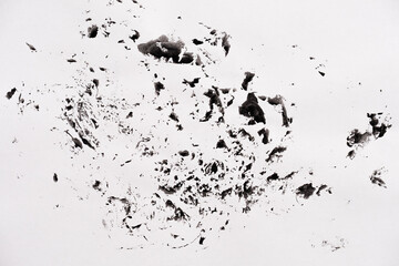 Abstract black white texture on white paper like a marble