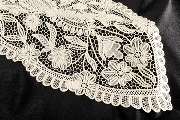 decorative lace on black background
