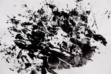 Abstract black white texture on white paper like a marble