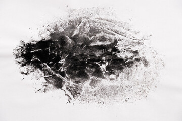 Abstract black white texture on white paper like a marble