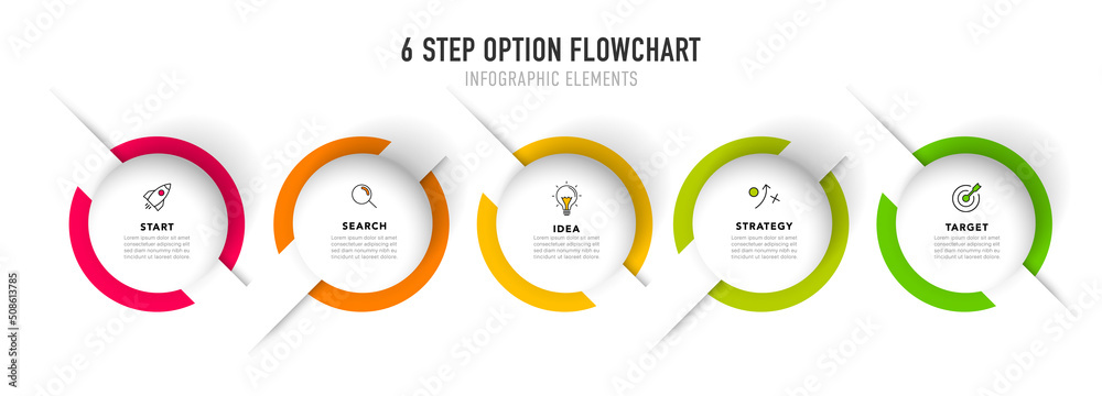 Aufkleber timeline infographic design with 5 options or steps. infographics for business concept. can be used 