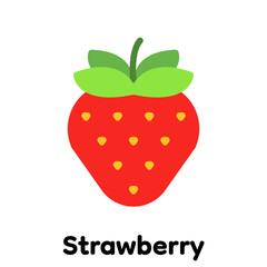 Strawberry icon, Vector, Illustration .