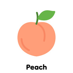 Peach icon, Vector, Illustration .