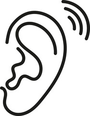 Sound hearing ear icon sign. Signs and symbols.