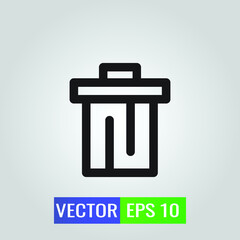 icon illustration of garbage On White Background - Single high quality outline black style for web design or mobile app.