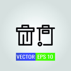 icon illustration of garbage On White Background - Single high quality outline black style for web design or mobile app.