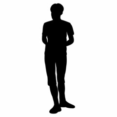 guy silhouette on white background, isolated, vector