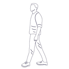 men, the guy goes sketch, contour, isolinear, vector