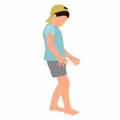 boy in flat design, isolated vector