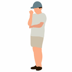 boy in flat design, isolated