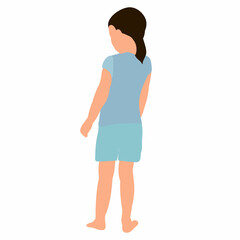 child girl in flat design, isolated