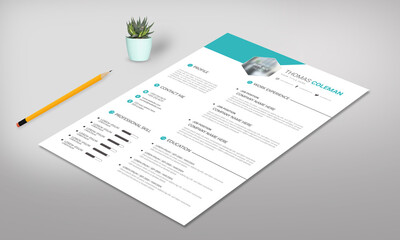 Obraz premium Modern Resume Design Layout