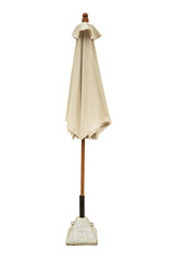 White beach umbrella isolated on white