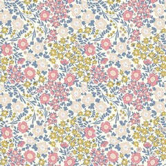 Beautiful seamless floral pattern with cute abstract flowers. Stock illustration. - 508619933