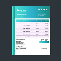Corporate invoice design