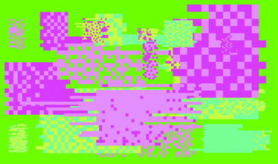 Trendy Data Moshing Pixelated Background.