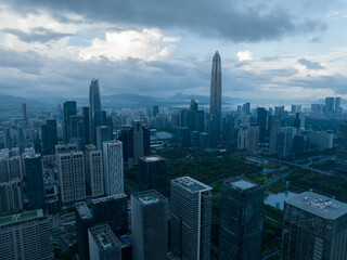 Aerial view of urban cityscape in Shenzhen city,China