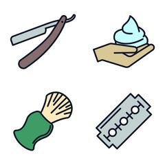 Barber shop set icon symbol template for graphic and web design collection logo vector illustration