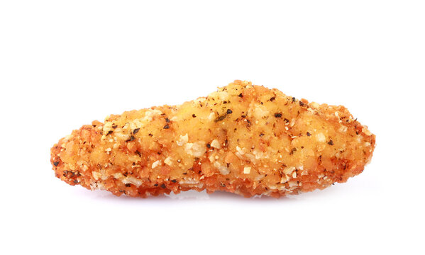 Chicken Strip Isolated On White Background With Clipping Path