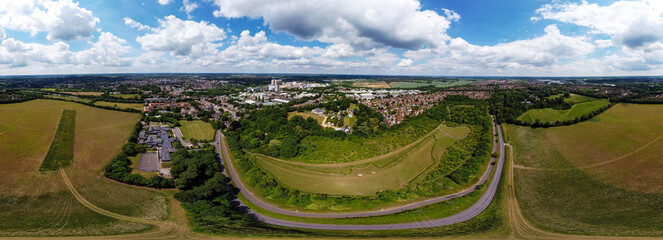 A 360 degree aerial photo of the Bury Bat on the outskirts of Bury St Edmunds in Suffolk, UK