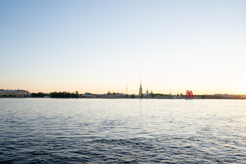 sunset over the river