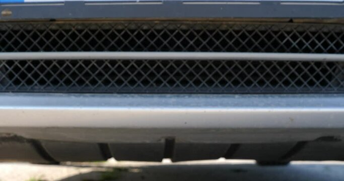Dirty car front grille details.